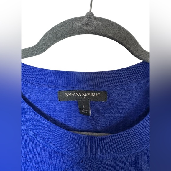Banana Republic Cobalt Blue Long Sleeve Lightweight Sweater Size Small - Picture 3 of 6
